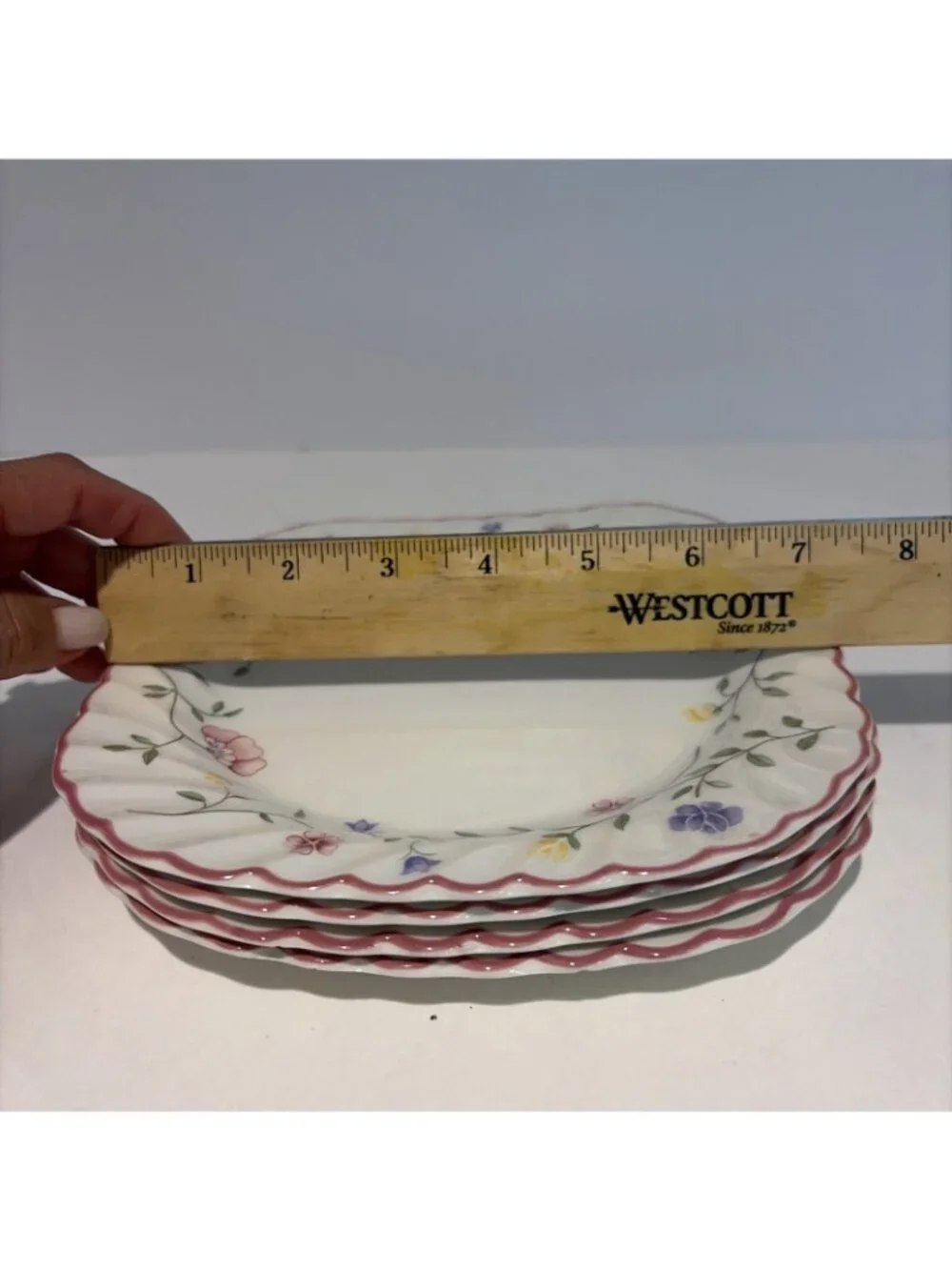 4 Johnson Bros SUMMER CHINTZ Square Dessert Salad Plates 7.25